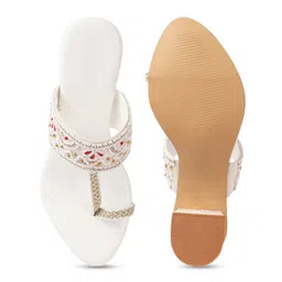 Myshtezia Women Embellished Open Toe Block Sandals image 4