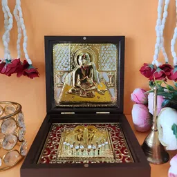 HOUSE OF WEMY Brown & White Swami Samarth Religious Foot Prints Pocket Temple-image-57