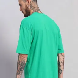 GRIFFEL Men Graphic Printed Round Neck Cotton Oversized T-shirt image 5