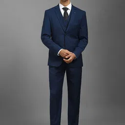 Louis Philippe Men Slim-Fit Single-Breasted Three Piece Suit-picture-0