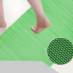 Kuber Industries Green Textured 110 GSM Anti-Slip Bath Rugs image 4