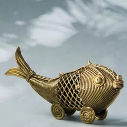 Fabindia Yatan Gold-Toned & Black Fish Brass Figurine Showpiece-image-61
