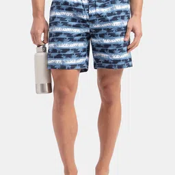 Jockey Super Combed Mercerized Cotton Woven Printed Boxer Shorts with Side Pockets-US57 image 3