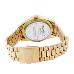 maxima Men Brass Dial & Stainless Steel Bracelet Style Straps Analogue Multi Function Watch 70801CMGY image 3