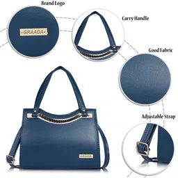 GRAADA Women Solid Structured Handheld Bag image 4