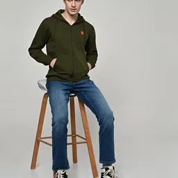 killer Men Full Sleeve Solid Hooded Sweatshirt image 1