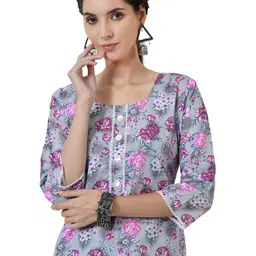 LIBOZA Women Grey Cotton Kurtas-picture-22