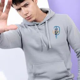 SLOWLORIS Men Printed Hooded Sweatshirt image 2