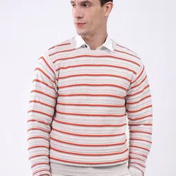 Monte Carlo Men Striped Round Neck Full Sleeve Pullover-image-90