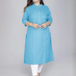 VASAVI Women Blue Cotton Kurtas-picture-14