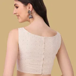 Oomph! Women Embroidered Cotton Saree Blouse image 3
