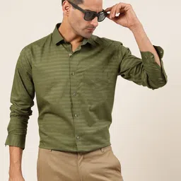 JADEBERRY Men Classic Slim Fit Horizontal Stripes Opaque Striped Casual Shirt-picture-24