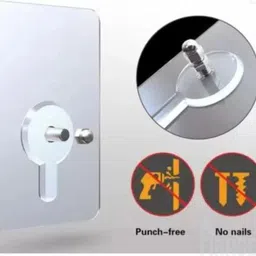 praaj Self Adhesive Wall Screw Sticker Hook for Bathroom Kitchen Office No Drill Hook Rail 15 image 3