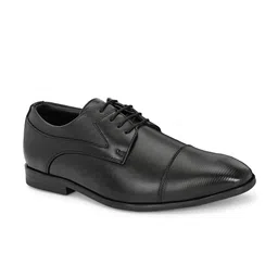 House of Pataudi Men Textured Lightweight Pointed Toe Formal Derbys image 4