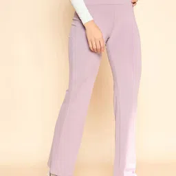 COLOR CAPITAL Women Pack Of 4 Mid-Rise Flared Gym Tights image 3