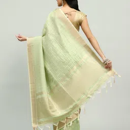 Meena Bazaar Striped Zari Saree image 5