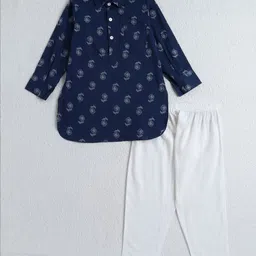 The Magic Wand Girls Floral Printed Regular Pure Cotton Kurta with Pyjamas-picture-20