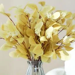 TIED RIBBONS Yellow 6 Pieces Eucalyptus Artificial Flower image 4