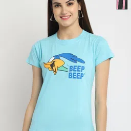 Dreambe Women Pack Of 2 Typography Printed Round Neck Cotton T-shirts-picture-21