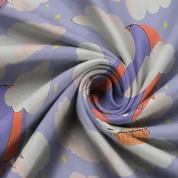 WEAVE AND DECOR Purple Conversational 300 TC Queen Bedsheet with 2 Pillow Covers image 4