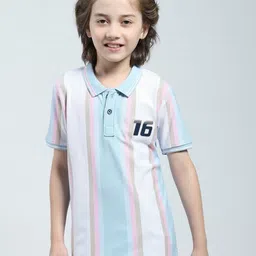 Monte Carlo Boys Striped Polo Collar T-shirt image 1