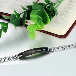 APUNKA D FASHION Silver Stainless Steel Bracelet-image-89