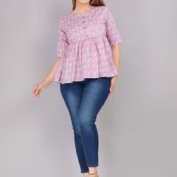 OH MI DIOS Women Floral Printed Empire Top-image-39