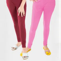 Tik Tok WEARS Girls Pink Churidar Length Leggings-picture-27