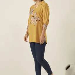 Anouk Women Embroidered Thread Work Liva Kurta image 3