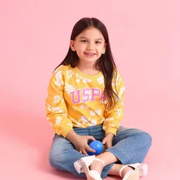 U.S. Polo Assn. Kids Girls Printed Pure Cotton Sweatshirt-picture-37