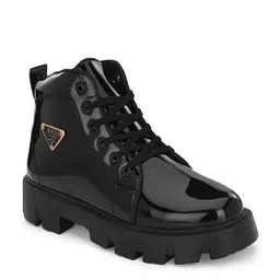 Rising Wolf Solid Men Patent Leather Ankle Boots image 4