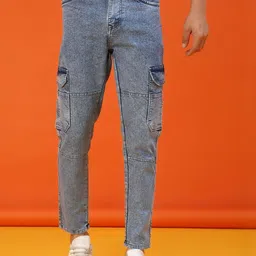 V-Mart Mid-Rise Heavy Fade Cotton Regular Fit Stretchable Jeans-picture-36