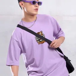 ANGERHOOD Graphic Printed Drop-Shoulder Sleeves Pure Cotton Oversized T-shirt image 4