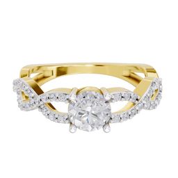 Sparkles 14KT Gold 1 Ct Lab Grown IGI Certified Round Shape Infinity Diamond Ring- 2.72 g-picture-1