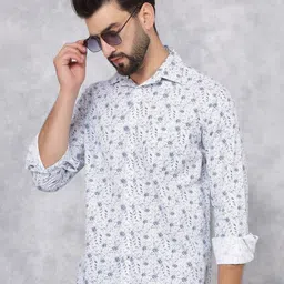 Crimsoune Club Men Classic Slim Fit Floral Opaque Printed Casual Shirt-picture-35