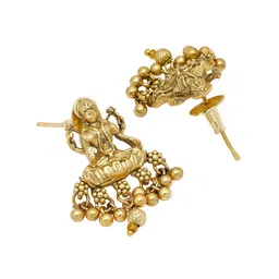 KARATCART Gold-Plated Artificial Stones Laxmi Mata Rani Temple Jewellery Set image 5