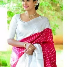 Moda Rapido Polka Dot Pure Silk Handloom Banarasi Saree-image-10