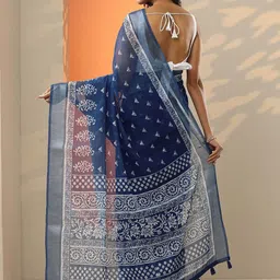 Libas Ethnic Motifs Printed Saree With Blouse Piece image 5