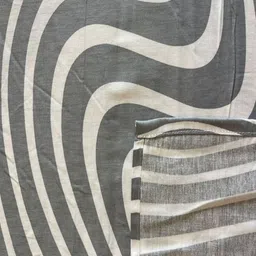 Threadwear Grey & White 400 TC King Bedsheet with 2 Pillow Covers image 2