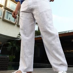Instafab Plus Size Men Striped Comfort Relaxed Fit Trousers-picture-43
