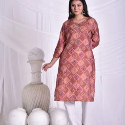 Rashmi Shree Creation Floral Printed Notch Neck Straight Kurta image 3