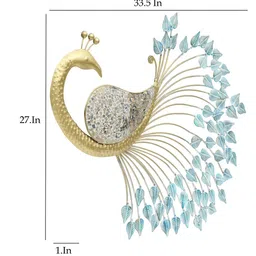 vedas Nihaal Peacock Multicolour Iron Wall Art image 3