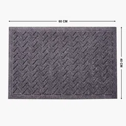 Home Centre Grey Pacific Freda Entrika Chevron Rectangular Doormat image 3