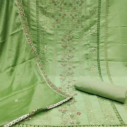 Maroosh Embroidered Pure Cotton Unstitched Dress Material image 4