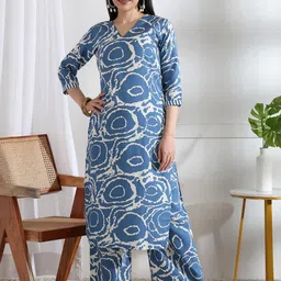 Moda Rapido Women Blue Viscose Rayon Kurta Sets-picture-36