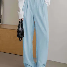 Stylecast X Kotty Women Relaxed Regular Fit High-Rise Pleated Formal Trousers-image-85