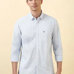 Allen Solly Men Vertical Striped Spread Collar Pure Cotton Casual Shirt-image-4