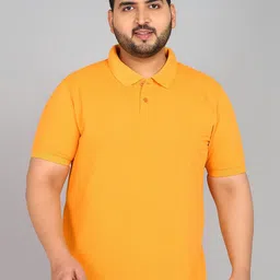 XFOX Men Plus Size Solid Polo Collar Cotton T-shirt-picture-26