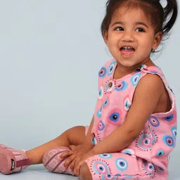 MAMA AND PEACHES Infant Girls Printed 100% Muslin Cotton Romper image 3