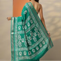 Libas Batik printed Woven Design Saree image 3